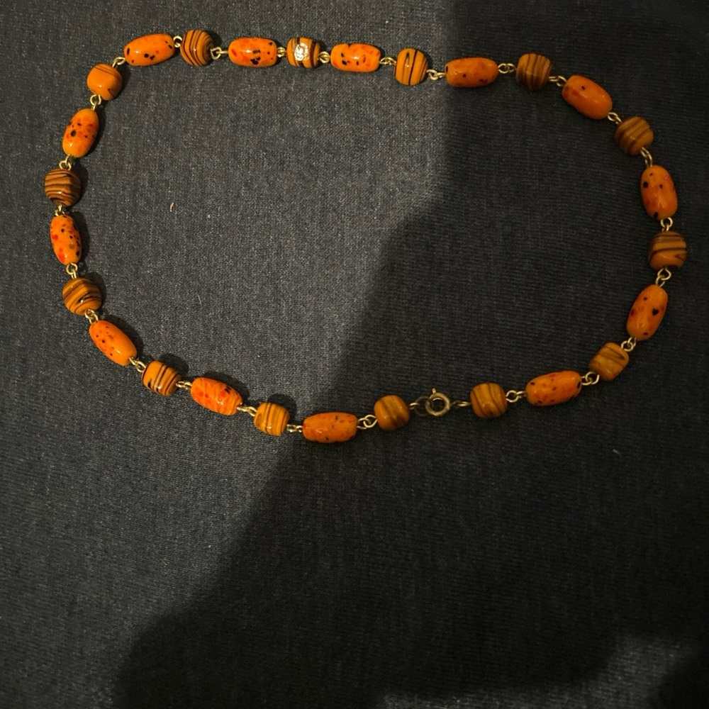 Orange Beaded Women's Necklace - Unbranded - Picture 3 of 4